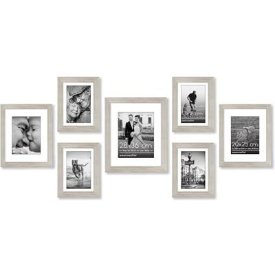 Americanflat 7er Pack Bilderrahmen Set verschiedene Größen Treibholz Enthält einen 28x36 cm, zwei 20x25 cm & vier bilderrahmen 13x18 cm Fotorahmen für Mehrere Fotos mit Bruchsicherem Glas Americanflat 7er Pack Bilderrahmen Set verschiedene Größen Treibholz Enthält einen 28x36 cm, zwei 20x25 cm & vier bilderrahmen 13x18 cm Fotorahmen für Mehrere Fotos mit Bruchsicherem Glas