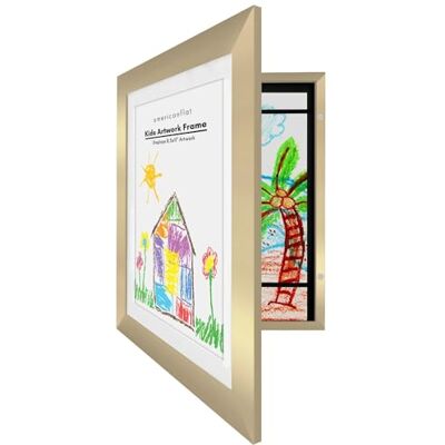 Americanflat A4 Bilderrahmen für Kinderzeichnungen Gold Verbundholz mit Bruchsicherem Glas Horizontale & Vertikale Versionen Americanflat A4 Bilderrahmen für Kinderzeichnungen Gold Verbundholz mit Bruchsicherem Glas Horizontale & Vertikale Versionen