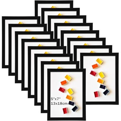 Ditwis 16 Stück Bilderrahmen 13x18 Schwarz, Fotorahmen für 15x10 cm Fotos und Bilder, Wand- und Tischaufstellung, Modern Rahmen für Wohn-, Schlaf- und Büroräume Ditwis 16 Stück Bilderrahmen 13x18 Schwarz, Fotorahmen für 15x10 cm Fotos und Bilder, Wand- und Tischaufstellung, Modern Rahmen für Wohn-, Schlaf- und Büroräume