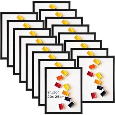Ditwis 16 Stück Bilderrahmen 20x25 Schwarz, Fotorahmen für 25x20 cm Fotos und Bilder, Wand- und Tischaufstellung, Modern Rahmen für Wohn-, Schlaf- und Büroräume Ditwis 16 Stück Bilderrahmen 20x25 Schwarz, Fotorahmen für 25x20 cm Fotos und Bilder, Wand- und Tischaufstellung, Modern Rahmen für Wohn-, Schlaf- und Büroräume