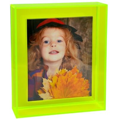 HappyDino Acryl-Bilderrahmen für Wand und Tischplatte, Neon-Bilderrahmen mit dekorativer heller Farbe, Neongrün, 10 x 15 cm HappyDino Acryl-Bilderrahmen für Wand und Tischplatte, Neon-Bilderrahmen mit dekorativer heller Farbe, Neongrün, 10 x 15 cm