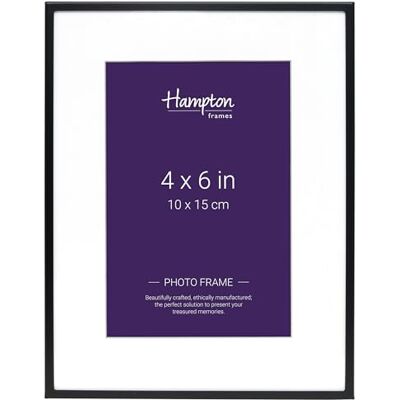 Hampton Frames , Bilderrahmen, 10 x 15 cm, mattschwarz, schmaler Rahmen, Passepartout mit abgeschrägtem Rand Für Wand- und Tischaufstellung, klassisches Design Hampton Frames , Bilderrahmen, 10 x 15 cm, mattschwarz, schmaler Rahmen, Passepartout mit abgeschrägtem Rand Für Wand- und Tischaufstellung, klassisches Design