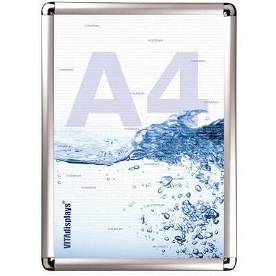 VITAdisplays Alu-Wechselrahmen DIN A4 Silber Rondo, Posterrahmen inkl. Anti-reflex PET-Schutzfolie, 25 mm Aluminium Profil, Plakatrahmen VITAdisplays Alu-Wechselrahmen DIN A4 Silber Rondo, Posterrahmen inkl. Anti-reflex PET-Schutzfolie, 25 mm Aluminium Profil, Plakatrahmen