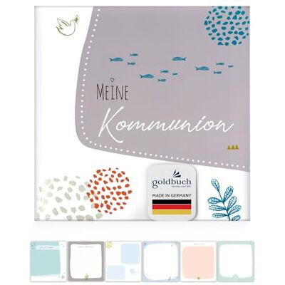 goldbuch 03 106 Fotoalbum MEINE Kommunion, Album 25 x 25 cm, Fotobuch mit 44 weißen Seiten mit Pergamin-Trennblättern, 4 illustrierten Seiten, 6 Designseiten zum Einkleben, Kunstdruck, Weiß-Grau goldbuch 03 106 Fotoalbum MEINE Kommunion, Album 25 x 25 cm, Fotobuch mit 44 weißen Seiten mit Pergamin-Trennblättern, 4 illustrierten Seiten, 6 Designseiten zum Einkleben, Kunstdruck, Weiß-Grau