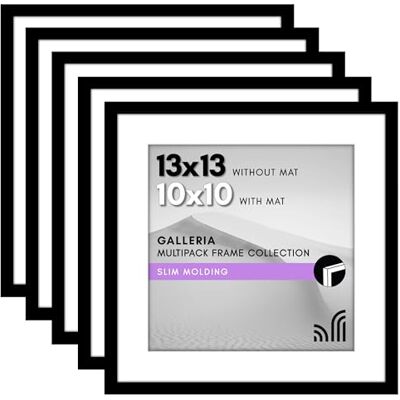 Americanflat Bilderrahmen mit poliertem Plexiglas, 33 x 33 cm, 5 Stück, Verwendung als 25,4 x 25,4 cm Rahmen mit Passepartout oder 13 x 13 cm Rahmen ohne Passepartout, Galeria-Kollektion, Americanflat Bilderrahmen mit poliertem Plexiglas, 33 x 33 cm, 5 Stück, Verwendung als 25,4 x 25,4 cm Rahmen mit Passepartout oder 13 x 13 cm Rahmen ohne Passepartout, Galeria-Kollektion,