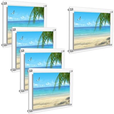 TUKA-i-AKUT 5X Acryl Wand Bilderrahmen für A5 Flyer, Türschild Doppelte Acryl Panel Kristallklar, Wandhalter Büroschild Fotorahmen Display Rahmen für Foto Dokumente Poster, UV-Schutz TKD9402-A5-5x TUKA-i-AKUT 5X Acryl Wand Bilderrahmen für A5 Flyer, Türschild Doppelte Acryl Panel Kristallklar, Wandhalter Büroschild Fotorahmen Display Rahmen für Foto Dokumente Poster, UV-Schutz TKD9402-A5-5x