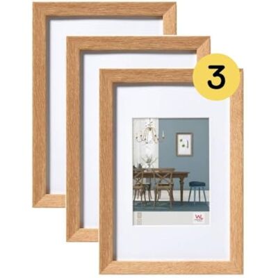 walther design Bilderrahmen eiche hell 20 x 30 cm mit Passepartout, 3er Pack, Fiorito Holzrahmen EF030E3 walther design Bilderrahmen eiche hell 20 x 30 cm mit Passepartout, 3er Pack, Fiorito Holzrahmen EF030E3