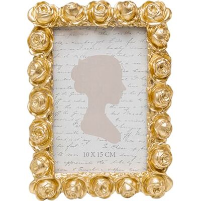 Kare Design Bilderrahmen Rose Blossom, Gold, 13x18cm, Fotorahmen, Rosen-Motiv, Wohnzimmer Kare Design Bilderrahmen Rose Blossom, Gold, 13x18cm, Fotorahmen, Rosen-Motiv, Wohnzimmer