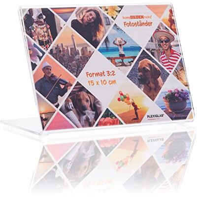 homeBLOCKrocks Fotoständer (Bilderrahmen) im Foto-Format 15 x 10 cm Fotoaufsteller als glasklarer Bilderständer, Fotorahmen, rahmenloser Bildhalter als Aufsteller aus PLEXIGLAS für ihre Lieblings-Fotos und Bilder homeBLOCKrocks Fotoständer (Bilderrahmen) im Foto-Format 15 x 10 cm Fotoaufsteller als glasklarer Bilderständer, Fotorahmen, rahmenloser Bildhalter als Aufsteller aus PLEXIGLAS für ihre Lieblings-Fotos und Bilder