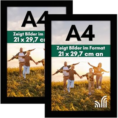 Americanflat Bilderrahmen A4 Schwarz DIN A4 Bilderrahmen aus Verbundholz mit Bruchsicherem Glas Horizontale und Vertikale Formate für die Wand und den Tisch 2er Pack Americanflat Bilderrahmen A4 Schwarz DIN A4 Bilderrahmen aus Verbundholz mit Bruchsicherem Glas Horizontale und Vertikale Formate für die Wand und den Tisch 2er Pack