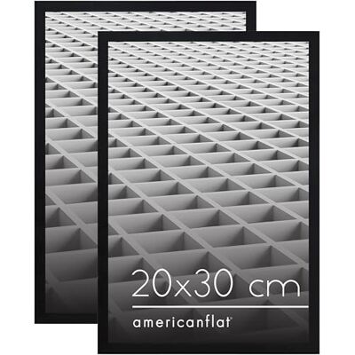 Americanflat Bilderrahmen 20x30 cm mit Bruchfestem Glas Horizontale und Vertikale Formate für Wand und Tischplatte 2 Stück, Schwarz Americanflat Bilderrahmen 20x30 cm mit Bruchfestem Glas Horizontale und Vertikale Formate für Wand und Tischplatte 2 Stück, Schwarz