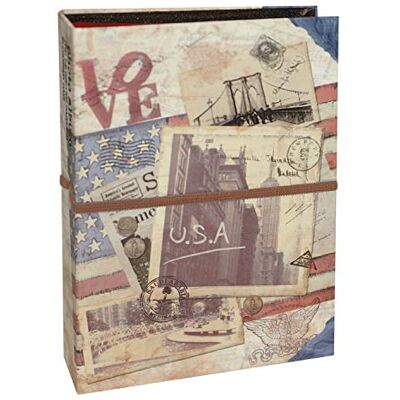 Ursus 40850001 Fotoalbum Leporello USA, Vintage Optik, Set mit Album, Stickerbögen und vielen Fotoecken, zur individuellen Gestaltung eines Fotoalbums, ideal zum Verschenken Ursus 40850001 Fotoalbum Leporello USA, Vintage Optik, Set mit Album, Stickerbögen und vielen Fotoecken, zur individuellen Gestaltung eines Fotoalbums, ideal zum Verschenken