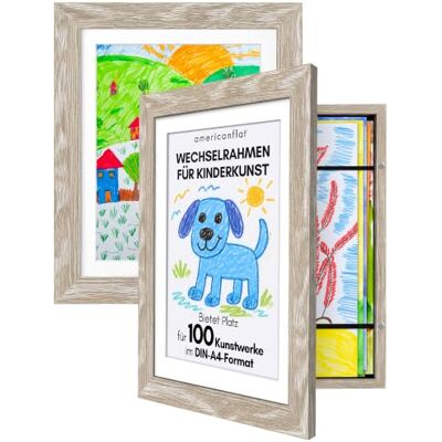Americanflat A4 Bilderrahmen für Kinderzeichnungen Treibholz Verbundholz mit Bruchsicherem Glas Horizontale & Vertikale Versionen 2er Pack Americanflat A4 Bilderrahmen für Kinderzeichnungen Treibholz Verbundholz mit Bruchsicherem Glas Horizontale & Vertikale Versionen 2er Pack