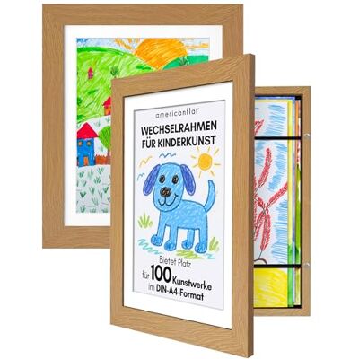 Americanflat A4 Bilderrahmen für Kinderzeichnungen Dunkle Eiche Verbundholz mit Bruchsicherem Glas Horizontale & Vertikale Versionen 2er Pack Americanflat A4 Bilderrahmen für Kinderzeichnungen Dunkle Eiche Verbundholz mit Bruchsicherem Glas Horizontale & Vertikale Versionen 2er Pack