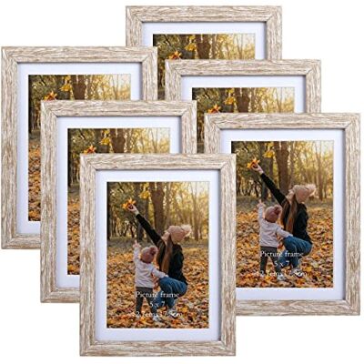 EXYGLO 6er-Set Natur Bilderrahmen 13x18 cm für 18x13 Fotos mit Passepartout oder 15x20 ohne Passepartout, Wand- oder Tischaufsteller EXYGLO 6er-Set Natur Bilderrahmen 13x18 cm für 18x13 Fotos mit Passepartout oder 15x20 ohne Passepartout, Wand- oder Tischaufsteller
