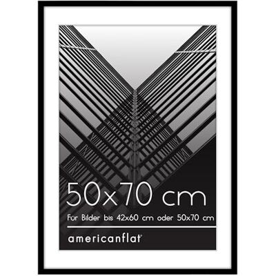 Americanflat Bilderrahmen 50x70 cm Schwarz Bilderrahmen 42x60 cm mit Passepartout aus Kunststoff mit poliertem Plexi-Scheibe Americanflat Bilderrahmen 50x70 cm Schwarz Bilderrahmen 42x60 cm mit Passepartout aus Kunststoff mit poliertem Plexi-Scheibe