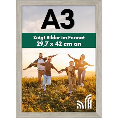 Americanflat Bilderrahmen A3 Treibholz DIN A3 Bilderrahmen aus Verbundholz mit Bruchsicherem Glas Horizontale und Vertikale Formate für die Wand Americanflat Bilderrahmen A3 Treibholz DIN A3 Bilderrahmen aus Verbundholz mit Bruchsicherem Glas Horizontale und Vertikale Formate für die Wand