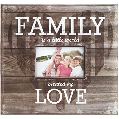 MCS MBI 860080 Scrapbook-Album "Family is a little world created by love", 30,5 x 33,5 cm, mit Fotoöffnung, Braun MCS MBI 860080 Scrapbook-Album "Family is a little world created by love", 30,5 x 33,5 cm, mit Fotoöffnung, Braun