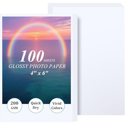 Ditwis 100 Blatt Fotopapier 10x15,200g/m² Glänzend Druckerpapier für Drucker, Dickes Papier zum Drucken für 15x10 cm Fotos, Bildern, Flyern Ditwis 100 Blatt Fotopapier 10x15,200g/m² Glänzend Druckerpapier für Drucker, Dickes Papier zum Drucken für 15x10 cm Fotos, Bildern, Flyern