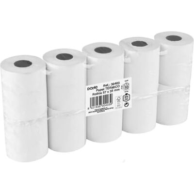 DOHE Thermopapierrollen 57x35 mm (10 Stk.) Kern ⌀12 mm, Länge 7,5 m, Belege für Kartenlesegeräte, Kassensysteme, Registrierkassen, POS- und EPOS-Drucker, Stärke 60 g/m², BPA-frei DOHE Thermopapierrollen 57x35 mm (10 Stk.) Kern ⌀12 mm, Länge 7,5 m, Belege für Kartenlesegeräte, Kassensysteme, Registrierkassen, POS- und EPOS-Drucker, Stärke 60 g/m², BPA-frei