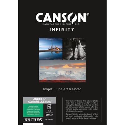 Canson Infinity Arches Aquarelle 100% fein 310 g Box A4 25H Naturweiß Canson Infinity Arches Aquarelle 100% fein 310 g Box A4 25H Naturweiß
