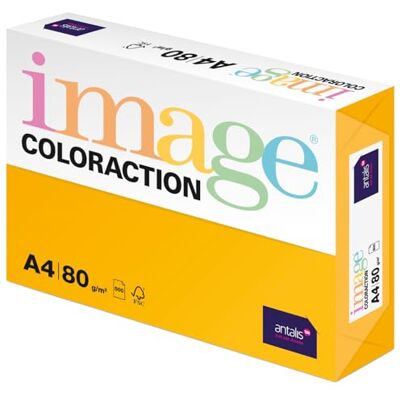 IMAGE Coloraction Hawai farbiges Kopierpapier DIN A4, 210 x 297 mm, 80 g/m² buntes, holzfreies Druckerpapier für Kopierer 500 Blatt Intensivgelb IMAGE Coloraction Hawai farbiges Kopierpapier DIN A4, 210 x 297 mm, 80 g/m² buntes, holzfreies Druckerpapier für Kopierer 500 Blatt Intensivgelb