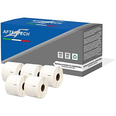 AFTERTECH 5 x 11354 ablösbare Etikettenrollen 57 x 32 mm kompatibel (1000 Etiketten/Rolle = 5000 insgesamt) für Dymo LabelWriter Seiko SLP Etikettiermaschinen Drucker 5x11354R AFTERTECH 5 x 11354 ablösbare Etikettenrollen 57 x 32 mm kompatibel (1000 Etiketten/Rolle = 5000 insgesamt) für Dymo LabelWriter Seiko SLP Etikettiermaschinen Drucker 5x11354R
