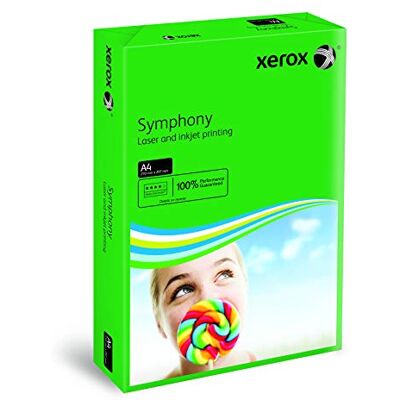 Xerox 003R93951 farbiges Druckerpapier Kopierpapier Symphony intensiv Din A4, 80 g/m², 500 Blatt pro Pack, dunkelgrün Xerox 003R93951 farbiges Druckerpapier Kopierpapier Symphony intensiv Din A4, 80 g/m², 500 Blatt pro Pack, dunkelgrün