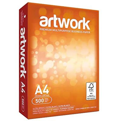 Artwork , Premium-Kopierpapier in Riesverpackung, 75 g/m², A4, Weiß, 2500 Blatt Artwork , Premium-Kopierpapier in Riesverpackung, 75 g/m², A4, Weiß, 2500 Blatt