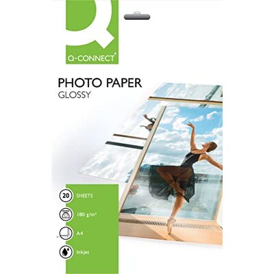 Q-Connect KF01103 Inkjet-Photopapiere, A4, 180 g/qm, 20 Blatt weiß Q-Connect KF01103 Inkjet-Photopapiere, A4, 180 g/qm, 20 Blatt weiß