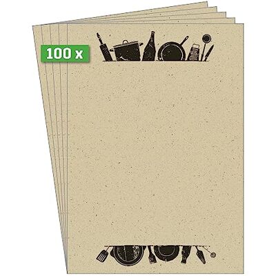 Sigel DP617 Hochwertiges Motivpapier, Druckerpapier "Kitchen utensils", A4, 100 Blatt, aus nachhaltigem Graspapier, Motiv beidseitig, 100 g, Speisekartenpapier, aus nachhaltigem Papier Sigel DP617 Hochwertiges Motivpapier, Druckerpapier "Kitchen utensils", A4, 100 Blatt, aus nachhaltigem Graspapier, Motiv beidseitig, 100 g, Speisekartenpapier, aus nachhaltigem Papier