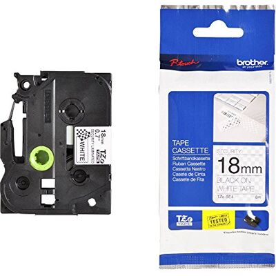 Brother Original P-touch Sicherheits- und Siegelband TZe-SE4 18 mm, schwarz auf weiß (kompatibel u.a. mit P-touch 1830VP, -D400/VP, -D450, -D600/VP, -P700, -2430PC) Brother Original P-touch Sicherheits- und Siegelband TZe-SE4 18 mm, schwarz auf weiß (kompatibel u.a. mit P-touch 1830VP, -D400/VP, -D450, -D600/VP, -P700, -2430PC)