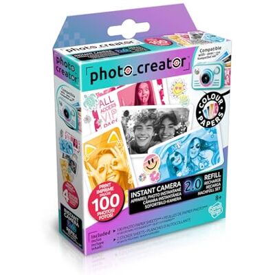 Canal Toys Photo Creator Instant Print Camera 2.0 Fotopapier Nachfüllset, glänzendes Fotopapier, 100 Bilder, 2 Stickerbögen, ab 8 Jahren Canal Toys Photo Creator Instant Print Camera 2.0 Fotopapier Nachfüllset, glänzendes Fotopapier, 100 Bilder, 2 Stickerbögen, ab 8 Jahren
