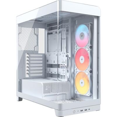 Corsair Frame 4500X RS-R ARGB Panoramaglas Mid-Tower-PC-Gehäuse – InfiniRail Lüftermontagesystem, Passend für Zwei 360 mm Radiatoren, GPU Anti-Sag, Enthält 3X RS120R RGB LINK Lüfter – Weiß Corsair Frame 4500X RS-R ARGB Panoramaglas Mid-Tower-PC-Gehäuse – InfiniRail Lüftermontagesystem, Passend für Zwei 360 mm Radiatoren, GPU Anti-Sag, Enthält 3X RS120R RGB LINK Lüfter – Weiß
