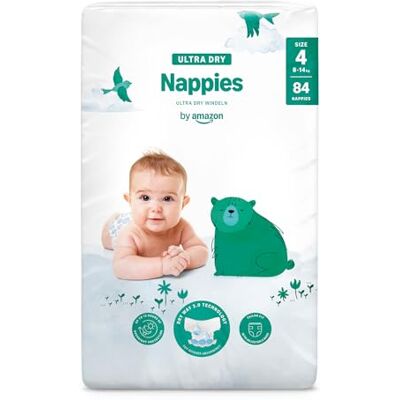 Mama Bear By Amazon Ultra Dry Windeln – Größe 4 (8kg–14kg) – 84 Stück (1 Packung mit 84 Stück) Mama Bear By Amazon Ultra Dry Windeln – Größe 4 (8kg–14kg) – 84 Stück (1 Packung mit 84 Stück)
