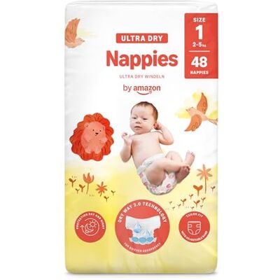 Mama Bear Amazon-Marke: 48 Ultra Dry Windeln Größe 1 (2-5 kg), Weiß, 48 Stück (1-er Pack) Mama Bear Amazon-Marke: 48 Ultra Dry Windeln Größe 1 (2-5 kg), Weiß, 48 Stück (1-er Pack)