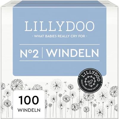 LILLYDOO hautfreundliche Baby Windeln Größe 2 (4-8 kg),Halbmonatsbox (100 Stück), Sicherer Auslaufschutz, Weich, Ohne Parfüme & Lotionen für empfindliche Haut, Dermatologisch getestet LILLYDOO hautfreundliche Baby Windeln Größe 2 (4-8 kg),Halbmonatsbox (100 Stück), Sicherer Auslaufschutz, Weich, Ohne Parfüme & Lotionen für empfindliche Haut, Dermatologisch getestet
