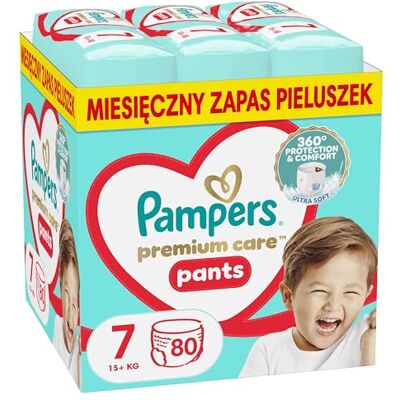 Pampers Premium Care Windeln, Größe 7, 80 Windeln, 15kg+ Pampers Premium Care Windeln, Größe 7, 80 Windeln, 15kg+