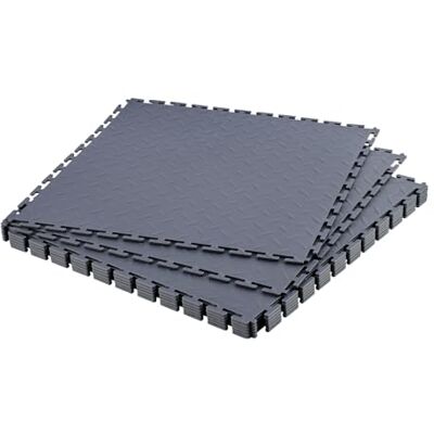 VEVOR PVC Garagenboden, 8er-Pack 513x513x5 mm, Werkstattboden, Industrieboden, Klick Verlegung, rutschfeste PVC-Matten mit Diamantplatte für Werkstatt, Lager, Werkzeugraum, Graphitgrau VEVOR PVC Garagenboden, 8er-Pack 513x513x5 mm, Werkstattboden, Industrieboden, Klick Verlegung, rutschfeste PVC-Matten mit Diamantplatte für Werkstatt, Lager, Werkzeugraum, Graphitgrau