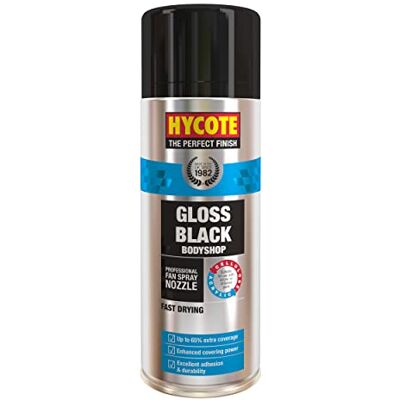 Hycote Bodyshop Sprühlack Schwarz Glänzend 400 ml – Schnelltrocknender Acryl Autolack Spray mit hoher Deckkraft, professionelles Finish, für Metall, Kunststoff, Keramik und Holz Hycote Bodyshop Sprühlack Schwarz Glänzend 400 ml – Schnelltrocknender Acryl Autolack Spray mit hoher Deckkraft, professionelles Finish, für Metall, Kunststoff, Keramik und Holz