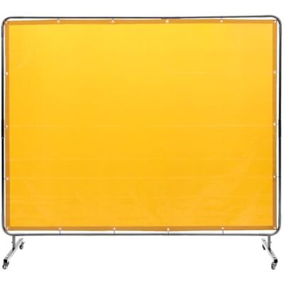 VEVOR Schweißvorhang 1,8 x 2,4m Schweißschutzvorhang aus Flammhemmendem Vinyl Schweißschutzwand mit 4 Schwenkrädern und einem 6-stufigen UV-Schutz Schweißerdecke Schweißschutz Gelb VEVOR Schweißvorhang 1,8 x 2,4m Schweißschutzvorhang aus Flammhemmendem Vinyl Schweißschutzwand mit 4 Schwenkrädern und einem 6-stufigen UV-Schutz Schweißerdecke Schweißschutz Gelb