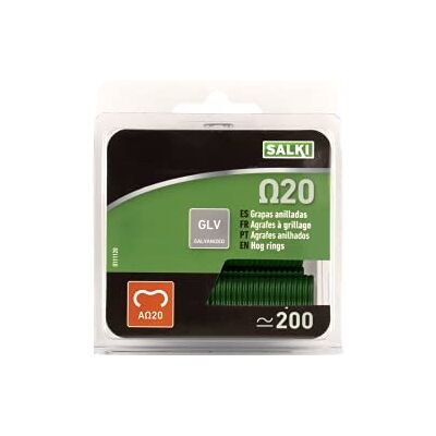 salki 111420 Omega 20 Zaunklammern für Spanndraht, Grün, 200 Stück salki 111420 Omega 20 Zaunklammern für Spanndraht, Grün, 200 Stück