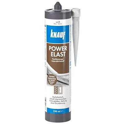Knauf POWER-ELAST Hochleistungs Hybrid-Dichtstoff zum Verfugen von Anschluss-Fugen – Fugen-Dichtstoff u.a. für Holz, Stein, Mauer-Werk und Gips-Platten, 290 ml Knauf POWER-ELAST Hochleistungs Hybrid-Dichtstoff zum Verfugen von Anschluss-Fugen – Fugen-Dichtstoff u.a. für Holz, Stein, Mauer-Werk und Gips-Platten, 290 ml