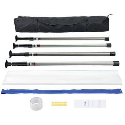 VEVOR Staubschutztür Staubschutzwand 230 x 120 cm, Bautür Staubschutztür Magnetverschluss Zuverlässigste Staubschutz, Baustellentür für Renovierungen & Umbauten, Verstellbarer Ständer 0,9-3 m VEVOR Staubschutztür Staubschutzwand 230 x 120 cm, Bautür Staubschutztür Magnetverschluss Zuverlässigste Staubschutz, Baustellentür für Renovierungen & Umbauten, Verstellbarer Ständer 0,9-3 m