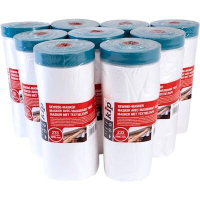 kip 9 Rollen Tape 233-25 Gewebe-Masker – Abdeckfolie mit Gewebeband Klebestreifen zum Streichen & Lackieren – Speziell für raue Untergründe – 2600mm x 17m kip 9 Rollen Tape 233-25 Gewebe-Masker – Abdeckfolie mit Gewebeband Klebestreifen zum Streichen & Lackieren – Speziell für raue Untergründe – 2600mm x 17m