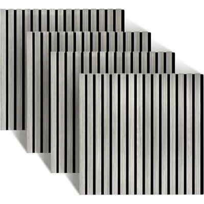 Relaxdays Akustikpaneele, 4er Set, 60 x 60 cm, Schalldämmung & Wandverkleidung, Eiche Furnier, Wandpaneele, hellgrau Relaxdays Akustikpaneele, 4er Set, 60 x 60 cm, Schalldämmung & Wandverkleidung, Eiche Furnier, Wandpaneele, hellgrau