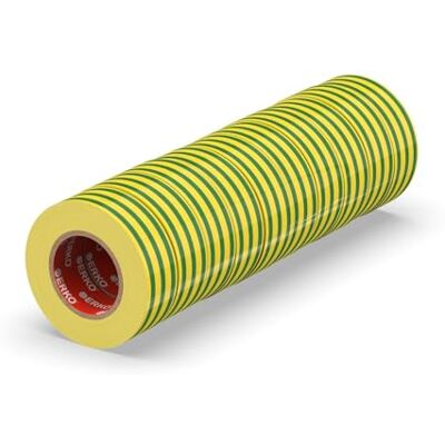 ERKO Isolierband Gelb-Grün 15mm x 10m PVC Set 10 Stück Reparatur Wasserfest, selbstklebend und flexibel, ideal für Elektriker, Kabelreparatur und Heimwerken ERKO Isolierband Gelb-Grün 15mm x 10m PVC Set 10 Stück Reparatur Wasserfest, selbstklebend und flexibel, ideal für Elektriker, Kabelreparatur und Heimwerken