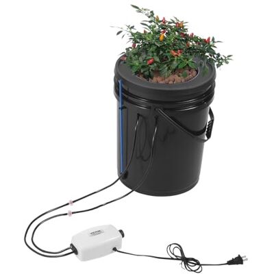 VEVOR DWC Hydroponisches Anzuchtsystem, Hydroponik Anbausystem mit Top-Drip-Kit, Tiefwasserkultur 1x 20-L-Eimer, mit Luftpumpe, Luftsteinen und Wasserstandsanzeige für Blattgemüse VEVOR DWC Hydroponisches Anzuchtsystem, Hydroponik Anbausystem mit Top-Drip-Kit, Tiefwasserkultur 1x 20-L-Eimer, mit Luftpumpe, Luftsteinen und Wasserstandsanzeige für Blattgemüse