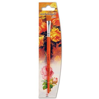 Nespoli Dekorations-Pinsel flach, Holz FSC, Faser Teijin Blume Größe 1, Orange, 12 Nespoli Dekorations-Pinsel flach, Holz FSC, Faser Teijin Blume Größe 1, Orange, 12