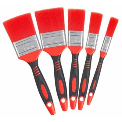 Fit For The Job Verlustfreies Pinselset mit weichem Griff für glatte Oberflächen ohne Borstenverlust mit Dispersions-, Glanz-, Satinfarben auf Wänden, Decken, Holz, Metall 12mm-, 25mm-, 38mm-, 2x 50mm Fit For The Job Verlustfreies Pinselset mit weichem Griff für glatte Oberflächen ohne Borstenverlust mit Dispersions-, Glanz-, Satinfarben auf Wänden, Decken, Holz, Metall 12mm-, 25mm-, 38mm-, 2x 50mm